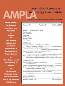 Australian Resources & Energy Law Journal. Vol 29 Number 3