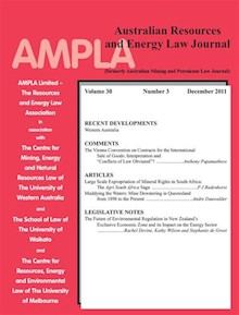 Australian Resources & Energy Law Journal. Vol 30 Number 3