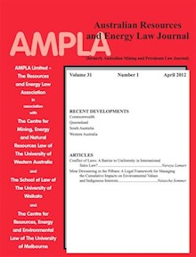 Australian Resources & Energy Law Journal. Vol 31 Number 1