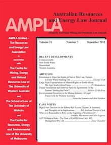 Australian Resources & Energy Law Journal. Vol 31 Number 3