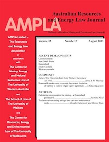 Australian Resources & Energy Law Journal. Vol 32 Number 2