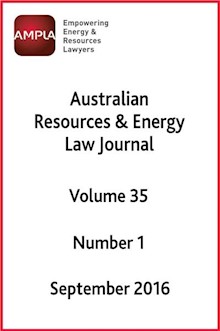 Australian Resources & Energy Law Journal Vol 35 Number 1